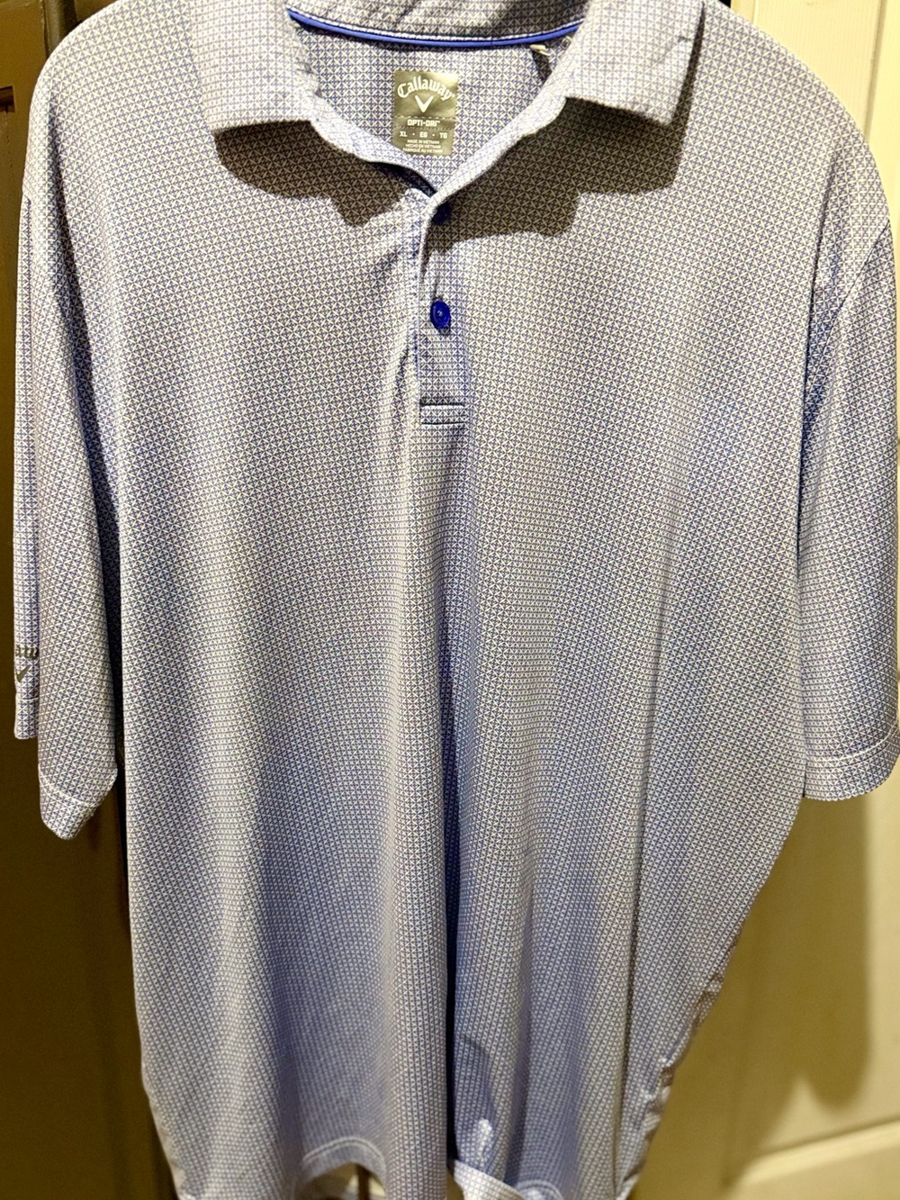 Callaway Light Blue Micro-Pattern Performance Polo